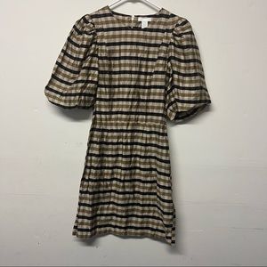 Hm mini checkered dress brown